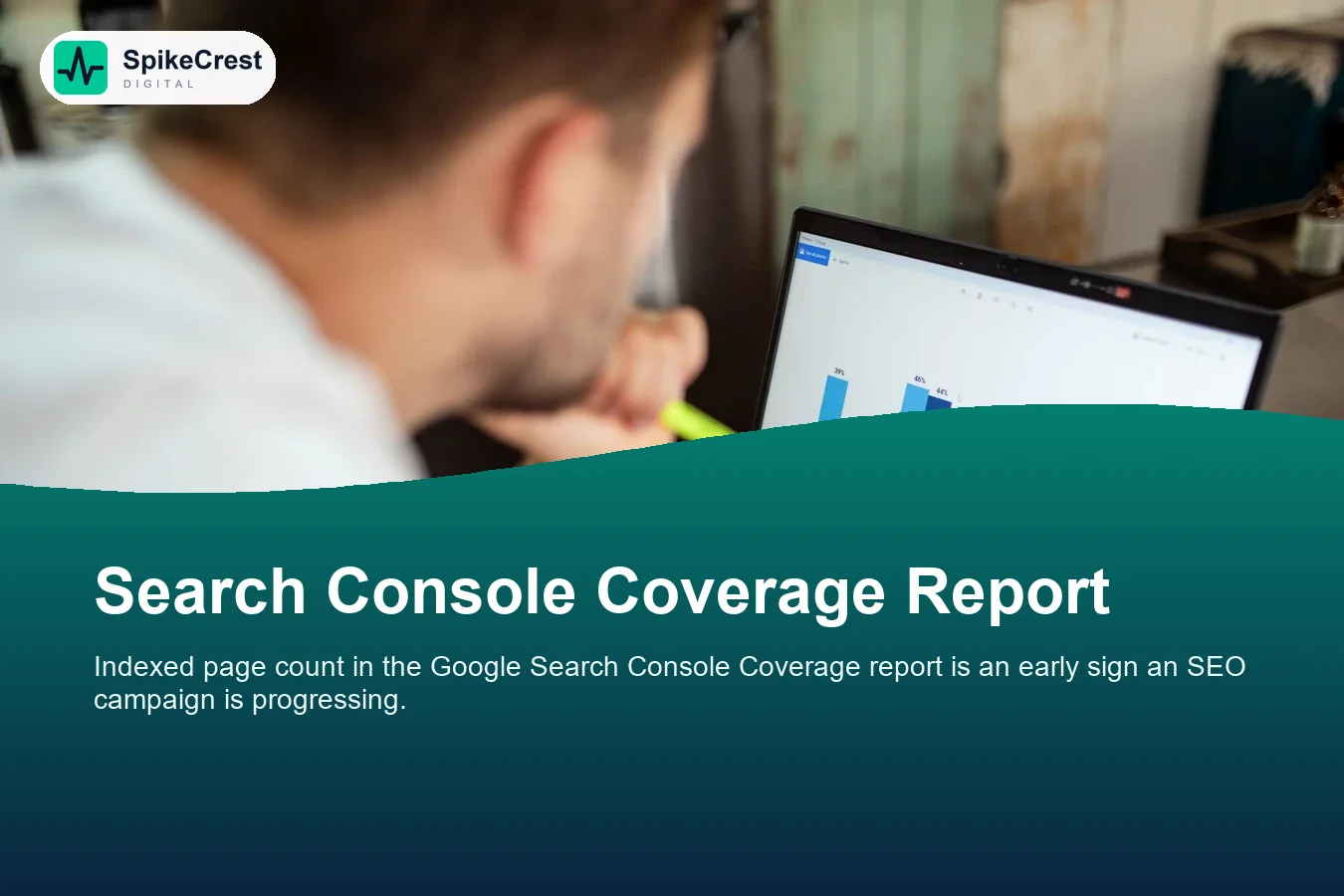 Google Search Console coverage report showing indexed page growth during first three SEO months