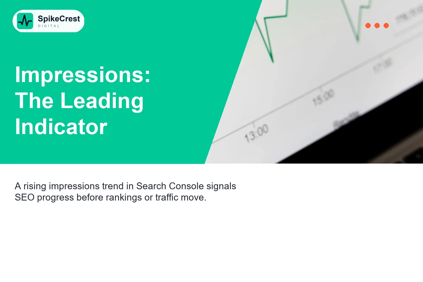 Google Search Console impressions graph trending upward before rankings and organic traffic improve